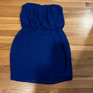 City Triangles Navy blue chiffon  strapless dress. Size S